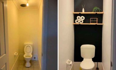 Antes e depois: do banheiro minúsculo e apertado ao charmoso e cheio de estilo. Foto: reprodução instagram