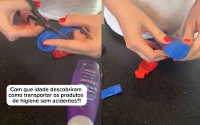 El video muestra un truco brillante para transportar productos mientras viajas sin derrames