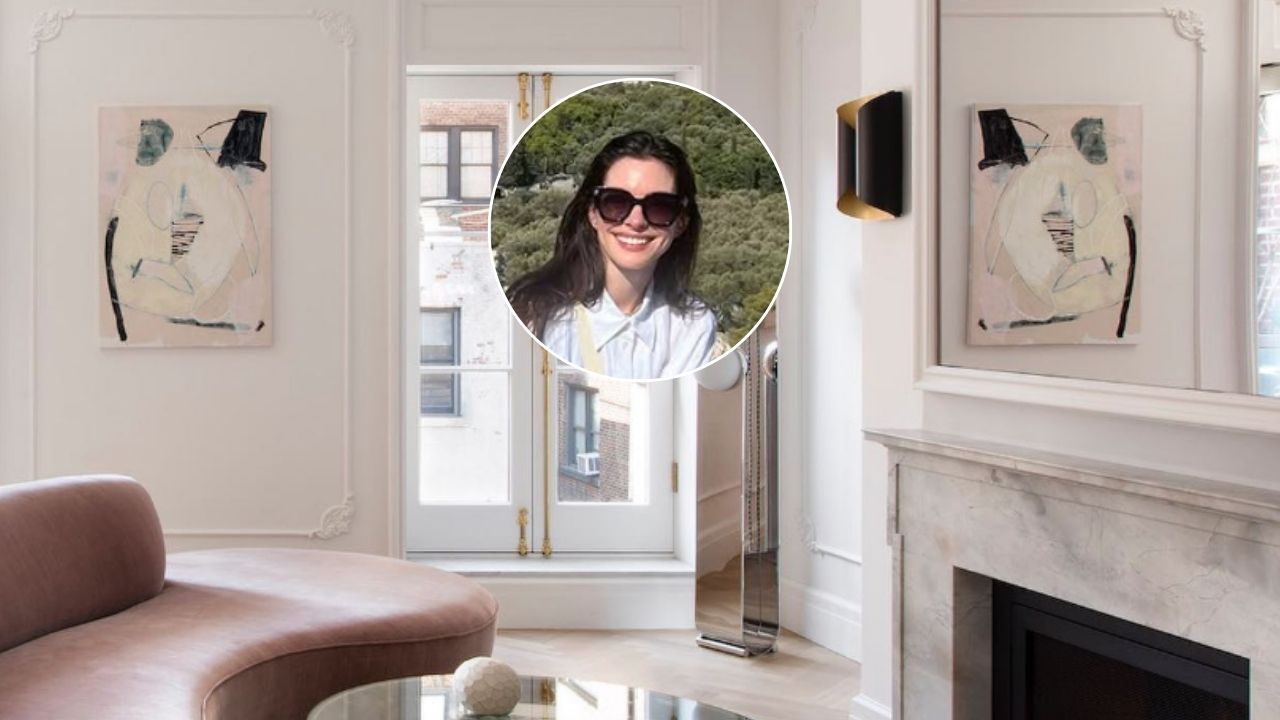 A sala de estar 'minimalista e aconchegante' de Anne Hathaway exibe tendência para 2025