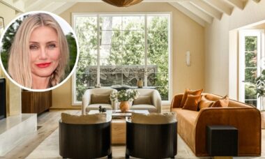 Sala de estar neutra de Cameron Diaz redefine o conceito de "quiet luxury"