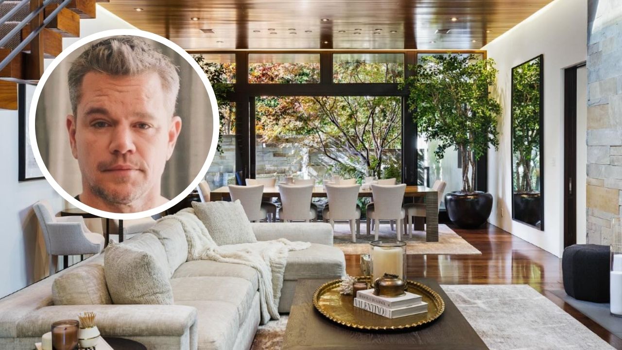 Inspire-se em Matt Damon para criar uma sala de estar neutra, sofisticada e ultrachique