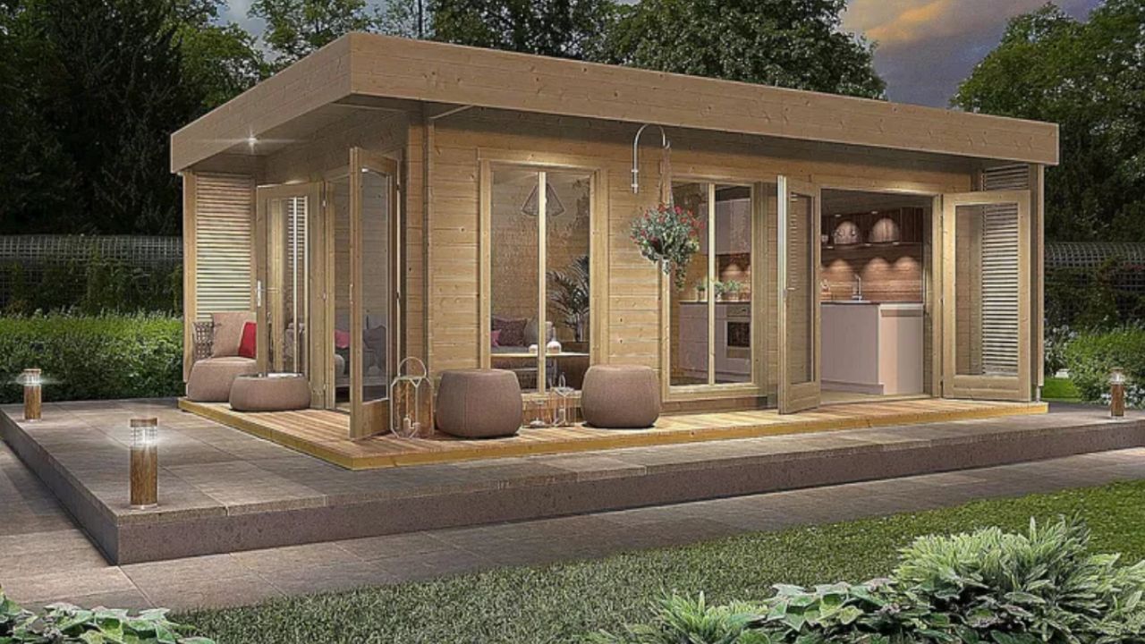 この小さな夢の家はAmazonで購入でき、ダブルフレンチドアとラップアラウンドポーチが付いている