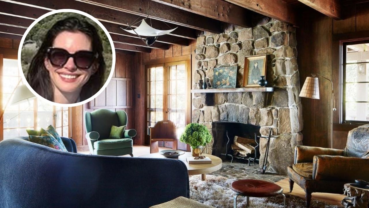 A sala de estar de Anne Hathaway exibe o arranjo de móveis definitivo – especialistas elogiam seu 'assento de conversação' perfeito