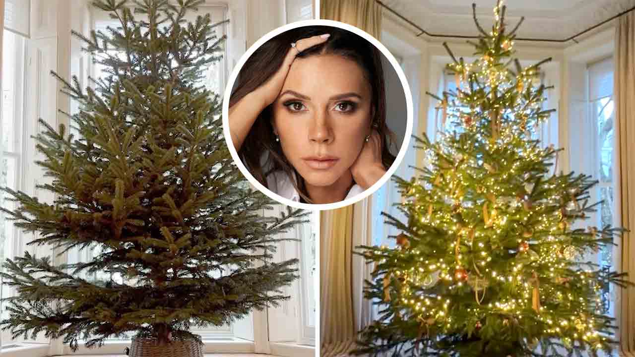 Victoria Beckham redefinerer juleglamour med et luksuriøst tre i bronse, rosegull og gult. Reproduksjon/Instagram