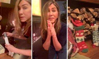 Jennifer Aniston cria canto natalino perfeito. Reprodução/Instagram