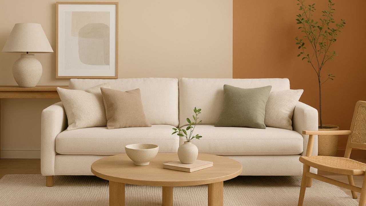 6 cores de tinta relaxantes que os designers recomendam para uma sala de estar aconchegante