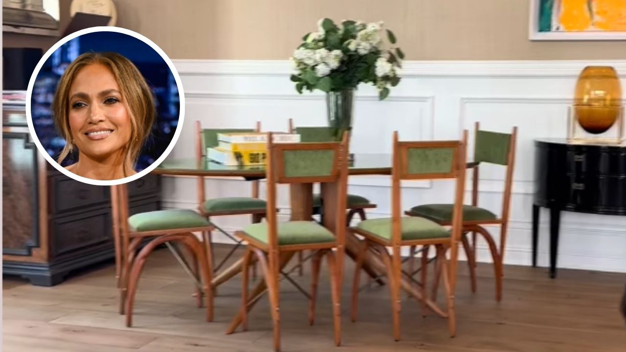 Jennifer Lopez transforma um canto de jantar em um espaço atmosférico e atemporal, repleto de antiguidades